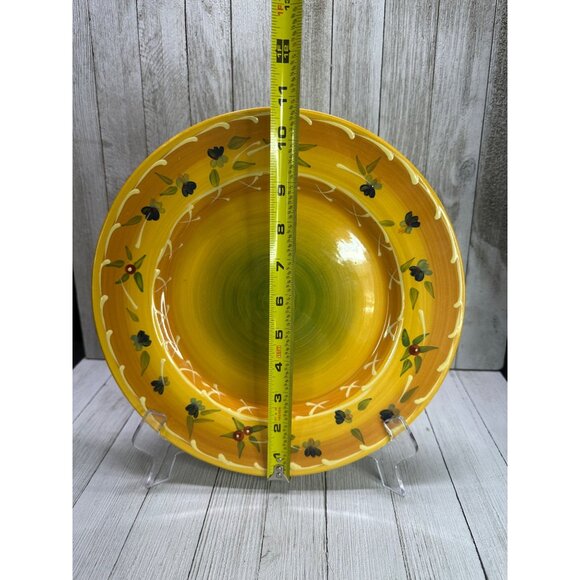 Red Cedar by Garden Ridge Dinner Plates Yellow Green 10.50'' - Set Of 3 - Picture 5 of 6